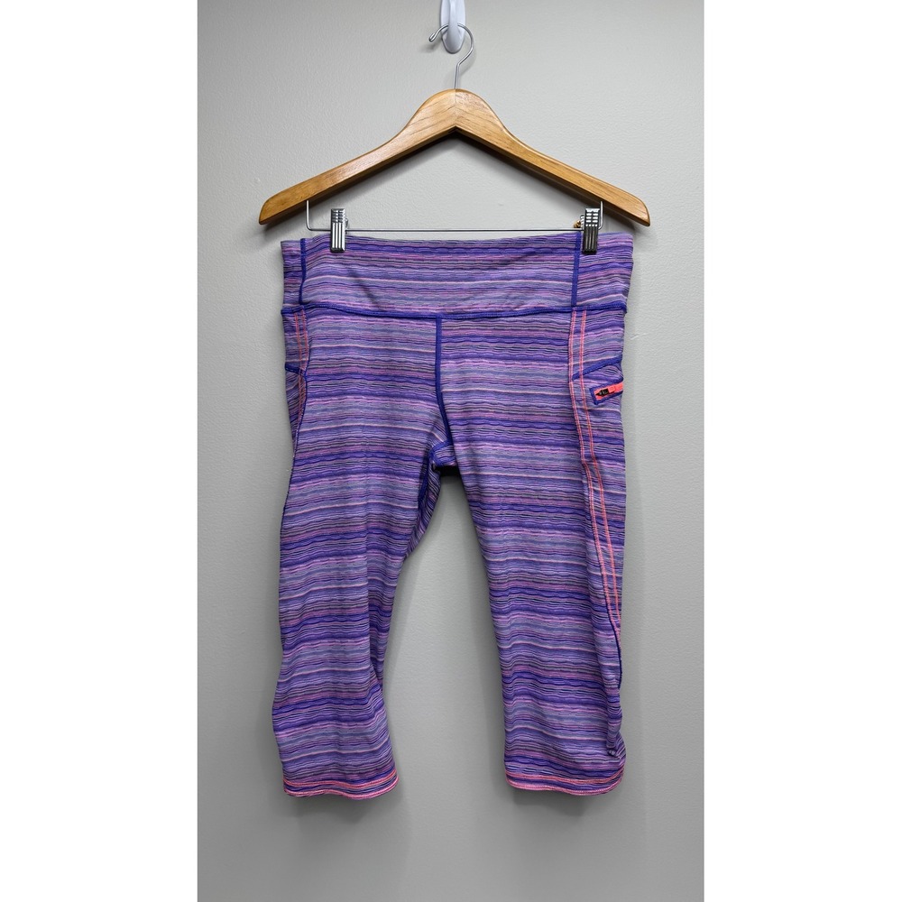 Lululemon Purple Space Dye Luxtreme Crop Leggings Size 12 Zipper Pocket Capris